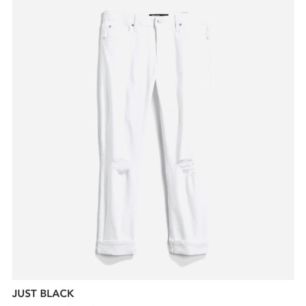 Just Black Women's Crisp White Boyfriend Denim Jeans Stitch Fix Size 12